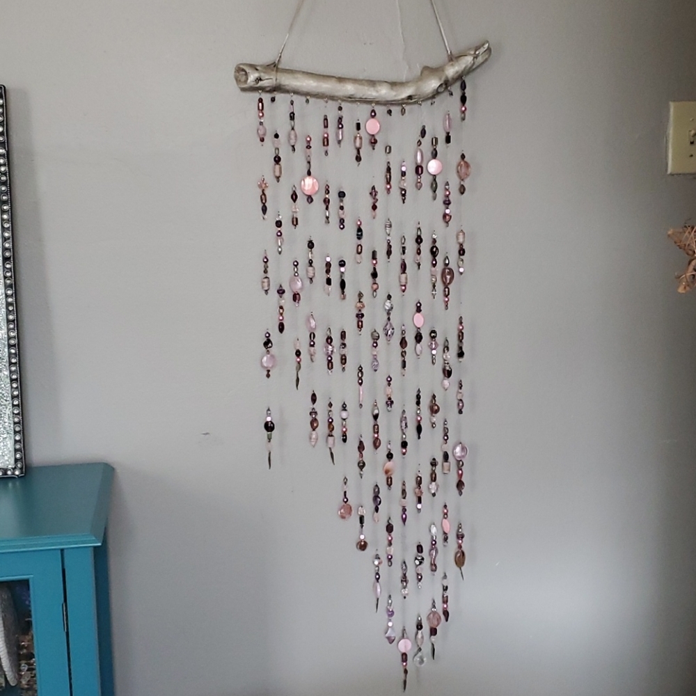 Large Beaded Driftwood Curtain